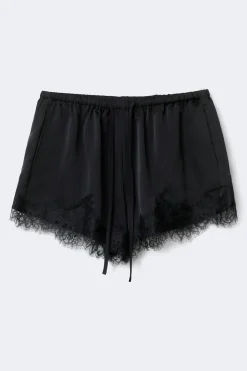 Satin lace shorts - Schwarz - Dame - Gina Tricot
