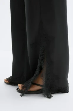Satin lace trousers - Schwarz - Dame - Gina Tricot