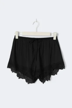 Satin loungewear shorts - Schwarz - Dame - Gina Tricot