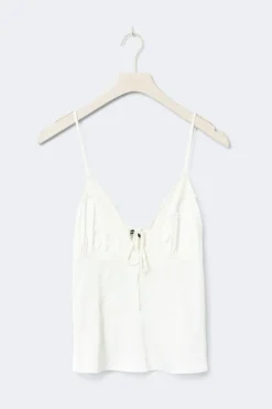 Satin loungewear singlet - Weiß - Dame - Gina Tricot