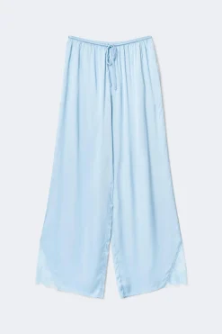Satin loungewear trousers - Blau - Dame - Gina Tricot