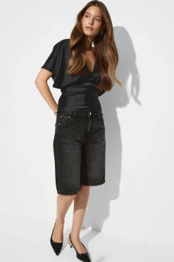 Satin top - Schwarz - Dame - Gina Tricot