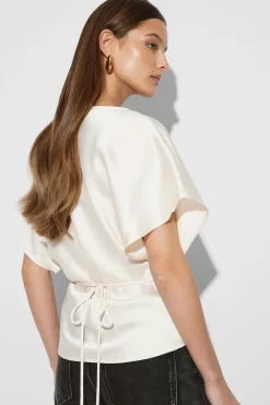 Satin top - Weiß - Dame - Gina Tricot