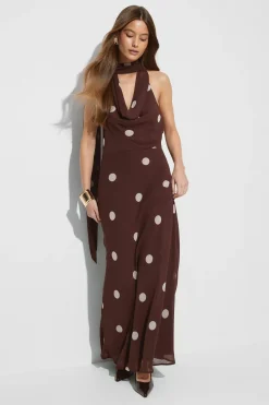 Scarf maxi dress - Beige - Dame - Gina Tricot