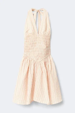 Seersucker mini dress - Weiß - Dame - Gina Tricot