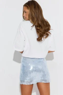 Sequin mini skirt - Blau - Dame - Gina Tricot