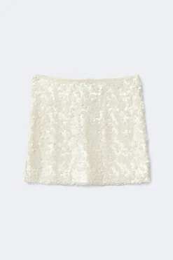 Sequin mini skirt - Weiß - Dame - Gina Tricot
