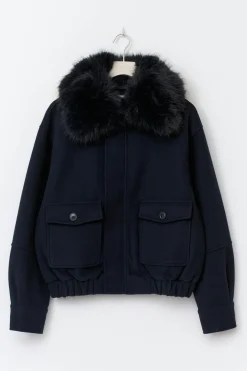 14+ shaped felt jacket - Blau - Gina Tricot