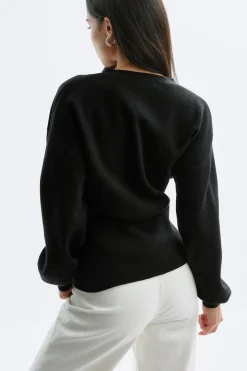 Shaped knitted cardigan - Schwarz - Dame - Gina Tricot