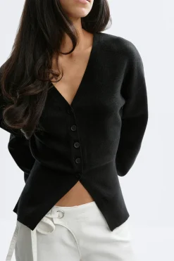 Shaped knitted cardigan - Schwarz - Dame - Gina Tricot