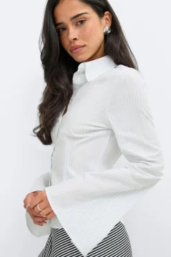 Shaped shirt - Weiß - Dame - Gina Tricot