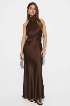 Shawl maxi dress - Braun - Dame - Gina Tricot
