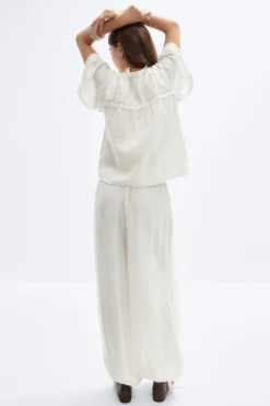 Sheer balloon trousers - Weiß - Dame - Gina Tricot