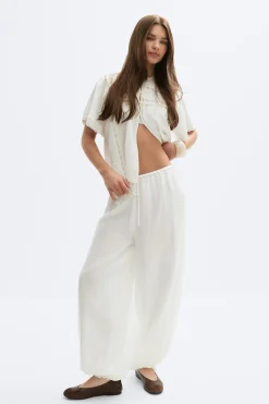 Sheer balloon trousers - Weiß - Dame - Gina Tricot