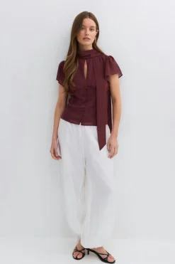 Sheer blouse - Braun - Dame - Gina Tricot