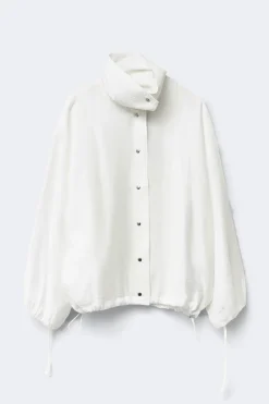 Sheer high neck jacket - Weiß - Dame - Gina Tricot