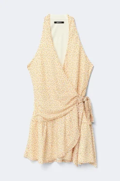 Sheer wrap dress - Gelb - Dame - Gina Tricot