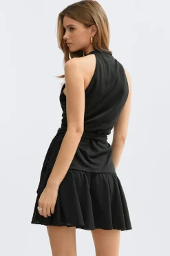 Sheer wrap dress - Schwarz - Dame - Gina Tricot