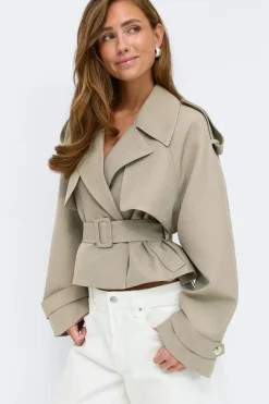 Short belted trench coat - Beige - Dame - Gina Tricot