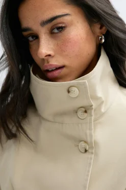 Short cape trench jacket - Beige - Dame - Gina Tricot