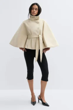 Short cape trench jacket - Beige - Dame - Gina Tricot