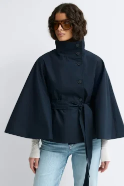 Short cape trench jacket - Blau - Dame - Gina Tricot