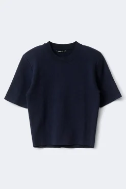Shoulder pad knitted top - Blau - Dame - Gina Tricot