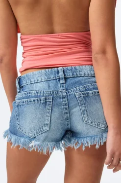 14+ slay low denim shorts - Blau - Gina Tricot
