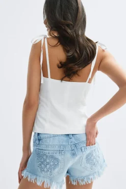 14+ slay low denim shorts - Blau - Gina Tricot