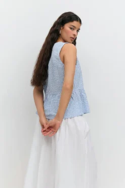 Sleeveless blouse - Blau - Dame - Gina Tricot