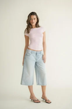 Slim fit top - Rosa - Dame - Gina Tricot