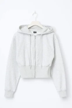 Slim fit zip hoodie - Grau - Dame - Gina Tricot