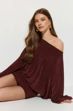 Slouchy mini dress - Rot - Dame - Gina Tricot