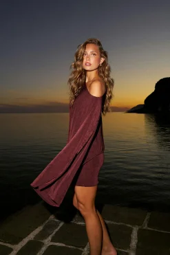 Slouchy mini dress - Rot - Dame - Gina Tricot