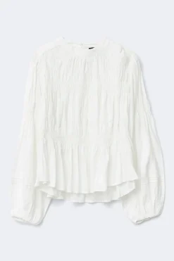 Smock blouse - Weiß - Dame - Gina Tricot