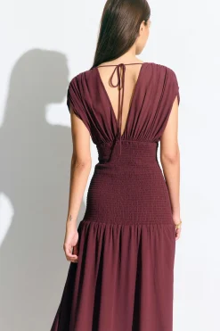 Smock maxi dress - Braun - Dame - Gina Tricot