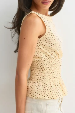 Smock top - Gelb - Dame - Gina Tricot