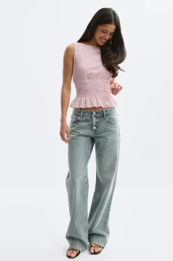 Smock top - Rosa - Dame - Gina Tricot