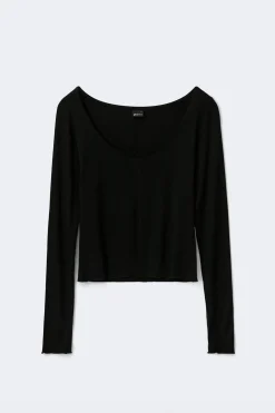 Soft layering yoga top - Schwarz - Dame - Gina Tricot