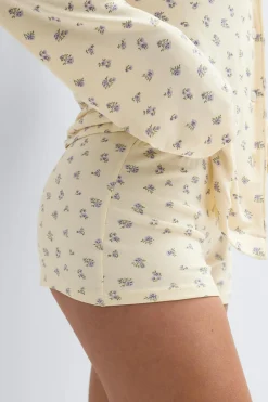 Soft pyjamas hotpants - Gelb - Dame - Gina Tricot