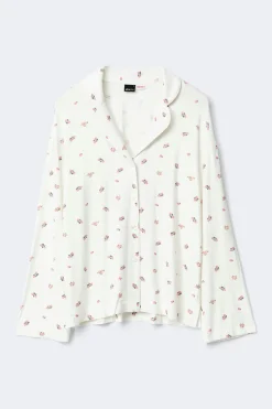 Soft pyjamas shirt - Weiß - Dame - Gina Tricot