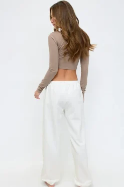 Soft sport sweatpants - Weiß - Dame - Gina Tricot