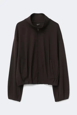 Soft sporty zip jacket - Braun - Dame - Gina Tricot