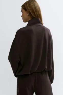Soft sporty zip jacket - Braun - Dame - Gina Tricot