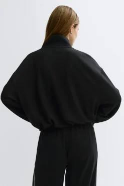 Soft sporty zip jacket - Schwarz - Dame - Gina Tricot