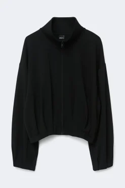 Soft sporty zip jacket - Schwarz - Dame - Gina Tricot