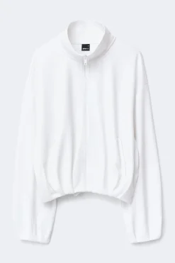 Soft sporty zip jacket - Weiß - Dame - Gina Tricot