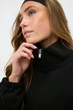 Soft sport zip sweater - Schwarz - Dame - Gina Tricot