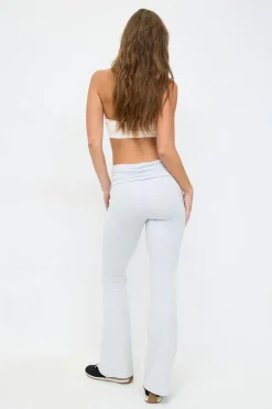 Soft touch folded trouser - Grau - Dame - Gina Tricot