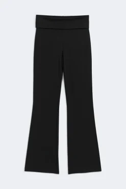 Soft touch folded trouser - Schwarz - Dame - Gina Tricot